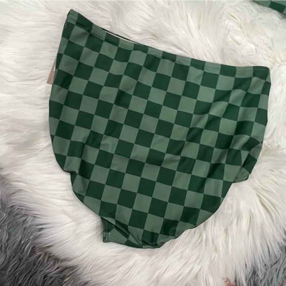 Albion Green Checkered High Waist Bikini Set M & L - Picture 8 of 14